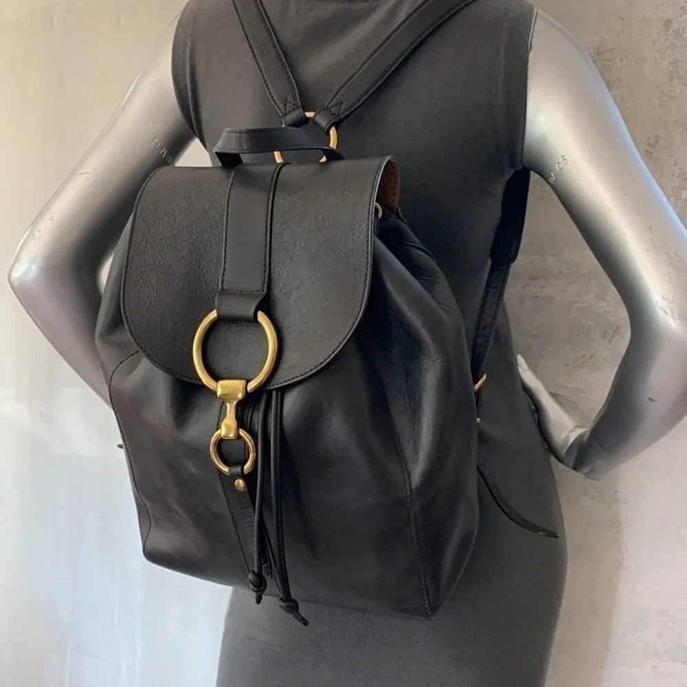 FRYE Black Leather Backpack
